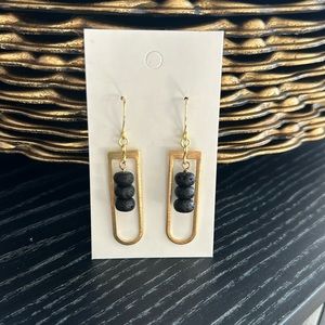 Black Lava Rock Earrings